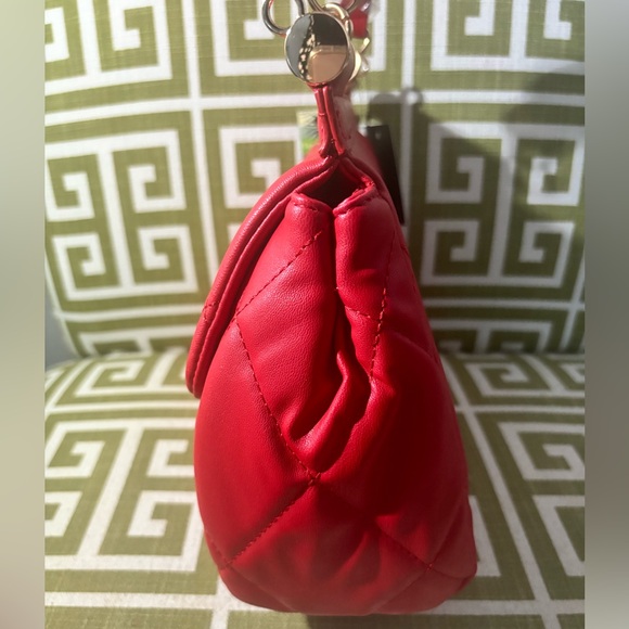 NWT! SOLD! Badgley Mischka Diamond Quilted Studded Red Crossbody & Wristlet - Picture 6 of 10
